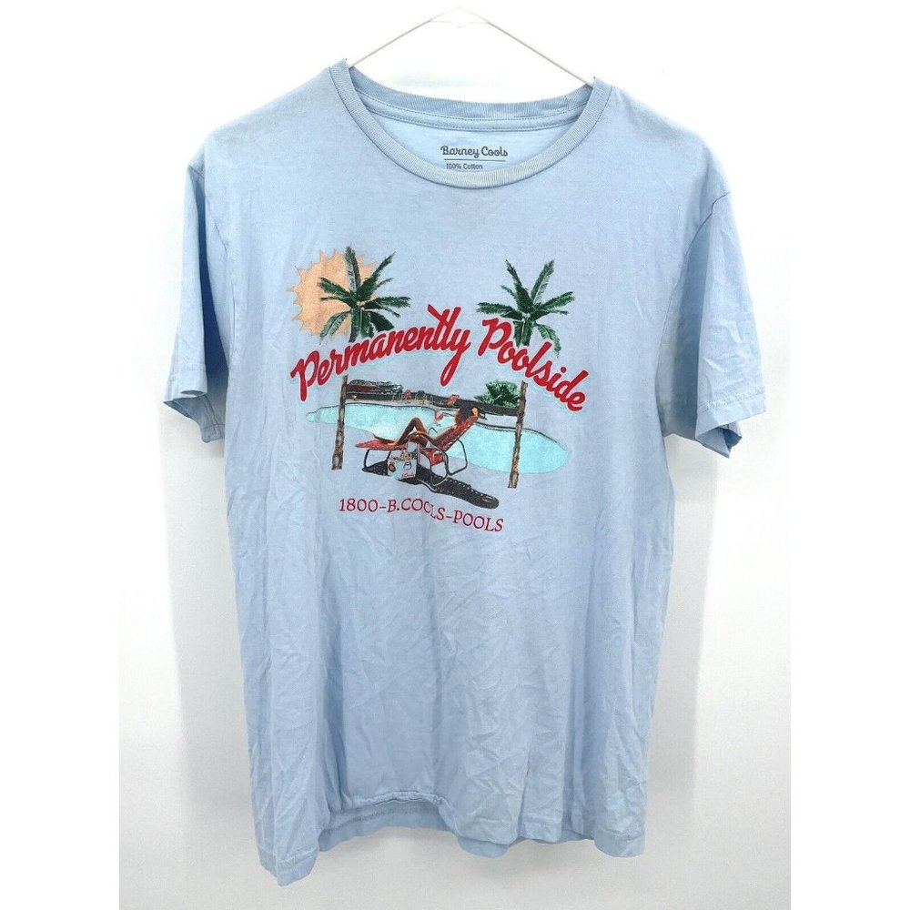 Barney Cools  Permanently Poolside Light Blue‎ Mens Tshirt Sz M